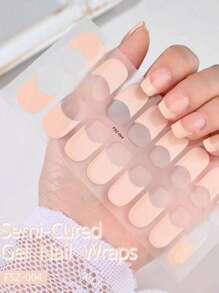 French Nail Stickers, French Semi-Cured Gel Nail Stickers, UV Gel Nail Stickers, Suitable For The Curvature Of Nail Art, DIY UV Lamp Cured Nail Stickers