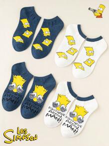 Disney Disney 1/4/8 Pairs Of Simpson Cartoon Socks For Men And Women, Are Comfortable And Breathable. With Fun Patterns As Embellishments, They Feature A Street Style. They Are Perfect For Daily Outings And Casual Outfits, Adding A Lively And Childlike Touch To Your Feet. It's Easy To Capture Your Unique And Fashionable Look, Making Them A Practical Gadget For Creating Looks.