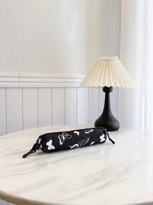 3pcs/Set Butterfly Print Women Backpack, Lunch Bag & Student Schoolbag, Large Capacity - Black and White - View 8