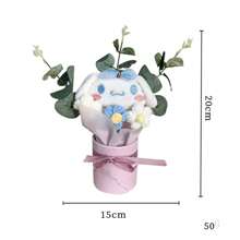 Sanrio Hello Kitty Bouquet Gift Box, Including Fabric Flowers And Leaf Pink Tones, Suitable For Home Decoration Such As Birthdays, Weddings, Anniversaries, Party Props, And Desktop Decorations. Celebration Gift | Charming Bouquet Design | Decorative Bow