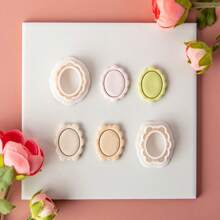 1pc Minimalist Oval Geometric Soft Clay Earring Mold, Wavy Frame Jewelry Pendant DIY Modeling Craft Tool