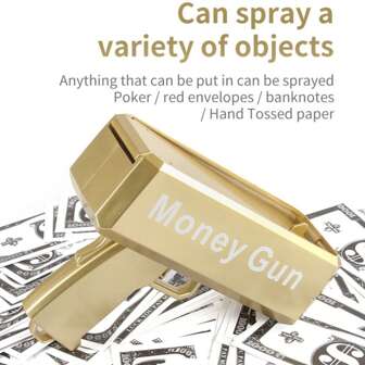 Money Spray Gun - Money Spray Gun - Reusable, Comes With Simulated Banknotes Perfect Party Prop For Weddings & Events!