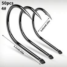 50 szt. antykorozyjnych haczyków wędkarskich do całorocznego jiggingu z unikalną główką hurtowo 2#/4#/6#/8#/10#/12#/14#/16# - Jasnoszary - Zobacz 20