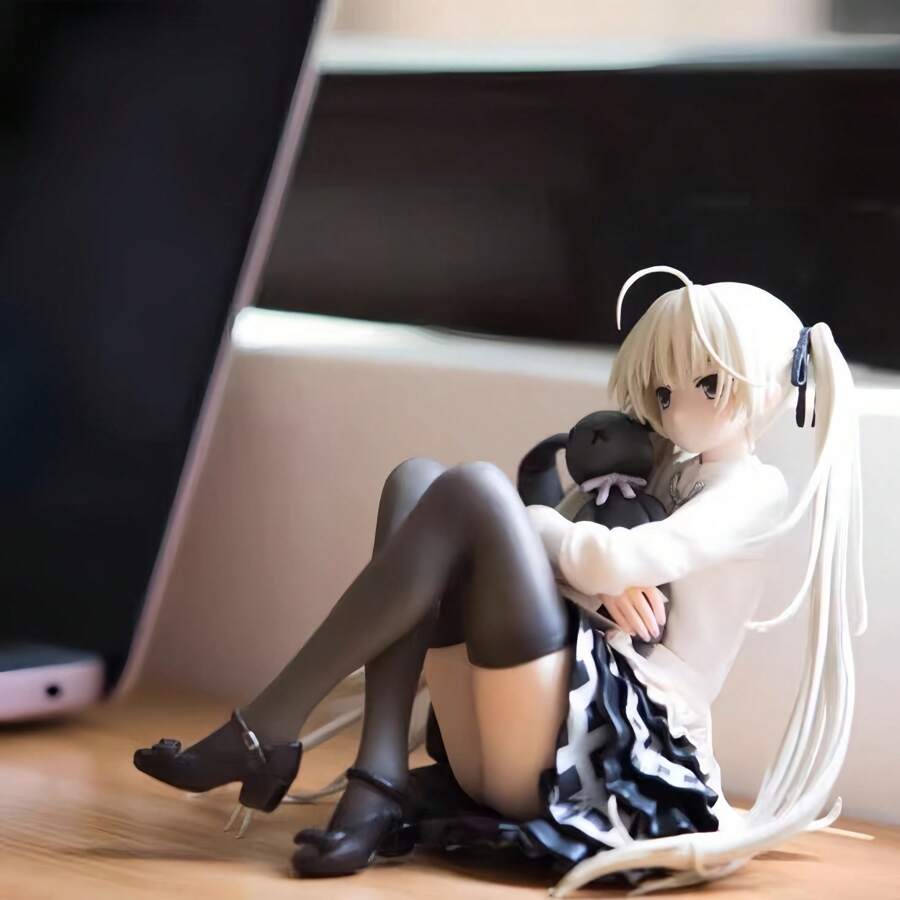 1 pieza Figura de acción perifférica de anime adorable, decoración para carro, computadora, equipo de audio del hogar o regalo, personaje de dibujos animados de chica coneja encantadora