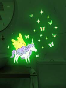 1pc Glow In The Dark Unicorn Pattern Wall Sticker,Stickers,Wall Decal, Vinyl Decal For Home Decorations,Spring Decoration Items Refresh Your Home,Rama Decoration Stickers Gifts Birthday Graduation