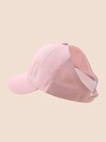 Bow Children's Baseball Cap For Spring Summer, Empty Top Baseball Cap For Girls, UV Ion Sun Hat For Ponytail, Spring And Autumn Sun Hat For Daily Outdoor Activies, For 3-10 Children