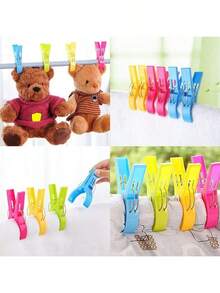 Towel Pegs, 12Pcs Beach Towel Clips For Chairs Cruise Plastic Clothes Pins Beach Chair Towel Clips Towel Holder Clips Heavy Duty Clothes Pins-Keep Your Towel From Blowing Away Beach Essentials