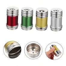 4pcs/Set Stainless Steel Spice Jars, Kitchen Seasoning Bottles, Airtight Pepper Shakers, Monosodium Glutamate & Salt Pots, Suitable For Home Barbecue Camping
