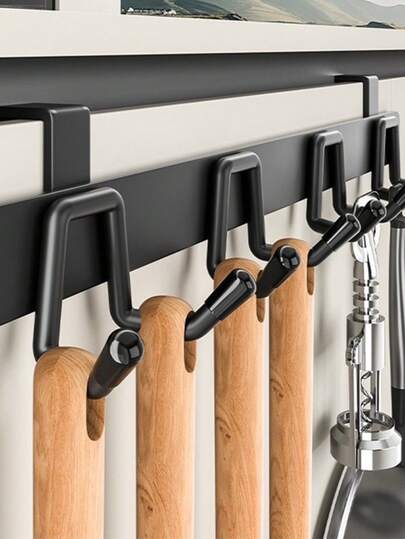 1 pieza Gancho para puerta de gabinete, ganchos colgantes de acero inoxidable sobre la puerta para cocina, baño, armario, almacenamiento de utensilios, diseño minimalista para todas las estaciones
