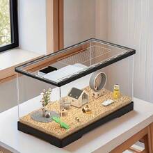 Hamster Cage, Transparent Hamster Luxury Villa, Acrylic Small Pet Cage, Suitable For Hamsters, Gerbils, Chinchillas, Large Space Anti-Chew Accessories - Clear - View 4