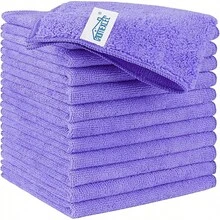 Microfiber Cleaning Cloth,12 Pack Cleaning Rags, Cleaning Towels With 4 Color Assorted, 11.5X11.5(Green/Blue/Yellow/Pink) - Purple - View 12