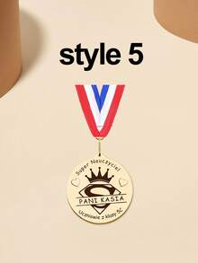 1pc Wooden Personalised Graduation Medals, Handmade Nursery And School Leavers Gifts, Personalised Nursery School Graduation Medals,Personalised Teacher Medal Gift Thank You Award School Hero Congratulations Best Teacher In The World - Red and Blue - View 18