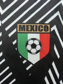 Maglia da calcio della nazionale messicana, edizione speciale, e t-shirt casual sportiva da uomo, comoda e adatta per partite, allenamenti, uso quotidiano e come regalo per le vacanze - nero - Visualizzare 4