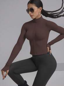 Soyun Chaqueta de yoga para mujer con pespuntes, delgada y ligera, para actividades al aire libre, viajes, ocio en casa, fiestas, oficina, gimnasio