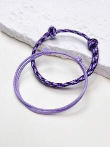 2 Stücke bunte Nylonseil gewachste Faden Armbänder, modisch verstellbar peruanisch geknüpftes gewebtes Armband für Alltag & Feiertage