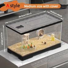 Hamster Cage, Transparent Hamster Luxury Villa, Acrylic Small Pet Cage, Suitable For Hamsters, Gerbils, Chinchillas, Large Space Anti-Chew Accessories - Clear - View 9