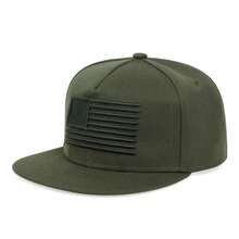 Gorra de béisbol de camuflaje de alta calidad con bandera de EE. UU. para hombres, gorra snapback, gorra de béisbol con bandera americana, gorra de camionero - Verde militar - Ver 9