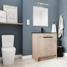 30 Inch Freestanding Bathroom Vanity With Black Ceramic Sink & 2 Soft-Close Cabinet Doors - Multicolor - View 3