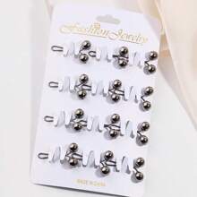 12pcs/Pack Wholesale U-Shaped Hijab Clip Muslim Women Scarf Fixing Brooch Headscarf Pearl Pin Hijab Accessories