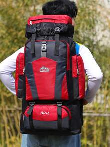 80升多功能徒步背包，大容量旅行包，轻便透气单肩包，多口袋徒步包，干湿分离行李袋，独立鞋仓露营包，时尚滑雪包，适合旅行、度假、徒步、滑雪，具有减震功能，适合远足、露营、户外运动，是节日礼物和生日礼物的理想之选。 - 黑色 - 查看 10