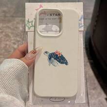 1 件 TPU 材质花卉海龟图案手机壳，适用于 Apple// 手机 - 白色 - 查看 3