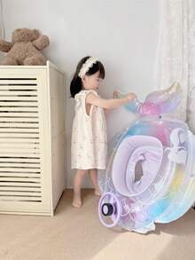 1 件儿童充气游泳圈，加厚防倾倒美人鱼风格水上玩具，适合男婴和女婴的游泳座椅 - 彩色 - 查看 13