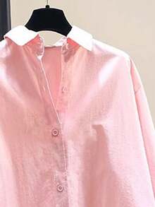 قميص كاجوال من البوليستر بطبعة الليمون والصوليد سهل الارتداء مناسب للاستخدام اليومي خلال الربيع والصيف والخريف والشتاء، قطعة واحدة