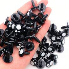 50 chiếc mắt Amigurumi kèm vòng đệm mắt móc màu đen 8mm 10mm 12mm14mm 16mm dùng để làm búp bê DIY móc động vật phụ kiện may vá - màu đen - Xem 5