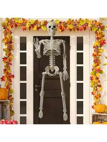 Halloween Skeleton - 40/90cm Halloween Skeletons Decorations, Full Body Posable Joints 15'' Skeletons, Realistic Human Bones With Movable Joints Halloween Party Decoration,Courtyard Deck Lawn Garden Skeleton Props, Creative Small Gift, Holiday Accessory, Birthday Party Supplies, Party Decorations Supplies - Beige - View 6