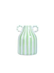 1 Stück minimalistischer Vase für zwei Ohren, Europäischer vertikaler gestreifter Stil zylindrische Blumenvase, Heimdekoration für getrocknete/frische Blumen, geeignet für Zuhause, Schlafzimmer Nachttisch, Eingangsbereich, Tisch, Geschenk für Freunde