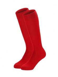 1 Pair Kids Anti-Slip Thickened Long Football Socks, Solid Color Long Sporty Socks For Basketball, Suitable For 2-12 Years Old, First Day Of School - Multicolor - View 16