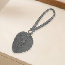 Curtain Tiebacks 2 Pcs Set Stylish Woven Hemp Rope Leaf Design Durable Curtain Hold Backs For Home - Grey 1pc - View 5