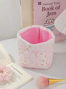 1 件碎花桶形化妆包清新花卉桶形旅行化妆包大容量桶形化妆包圆形化妆刷收纳包旅行化妆包和化妆品收纳袋女士旅行化妆包护肤品收纳包 - 彩色 - 查看 14