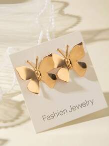 1 Pair Simple Elegant Drip-Oil Butterfly Jewelry Earrings, Suitable For Daily Wear And Gatherings/Parties, Versatile, Perfect Gift (Artificial Drip-Oil Color May Vary Slightly)