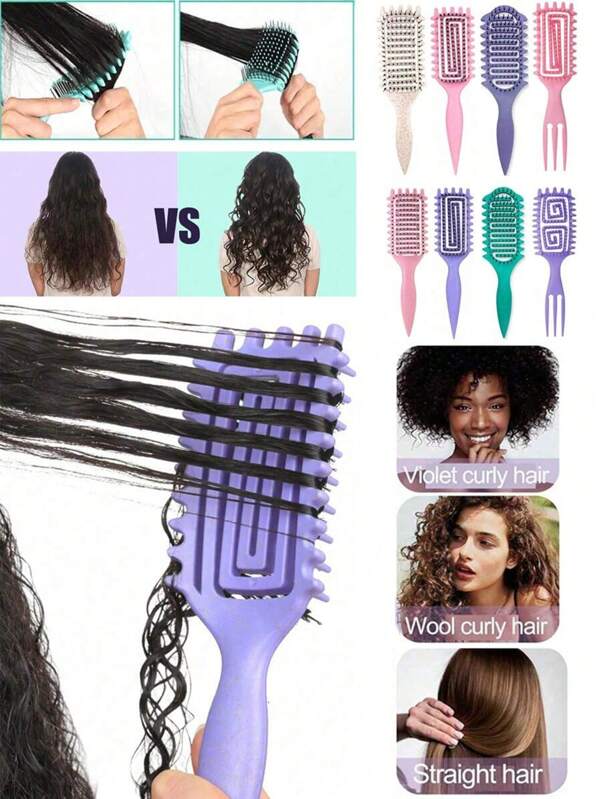 Brosse définissante des boucles pour cheveux bouclés - Peigne lissant et anti-frisottis pour cheveux mouillés ou secs | Accentue la définition des boucles, glisse en douceur, coiffage sans effort