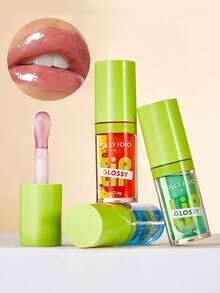 四色唇彩：滋养水光镜面光泽保湿唇油/玻璃唇和唇部护理 - 彩色 - 查看 1