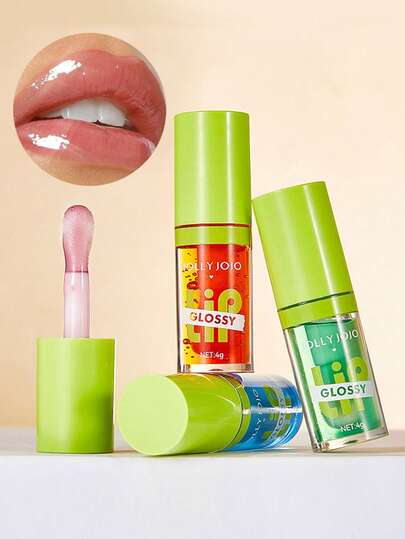 四色唇彩：滋养水光镜面光泽保湿唇油/玻璃唇和唇部护理