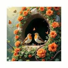 Set di pittura di diamanti 5D FAI DA TE con cardinale, ricamo di diamanti completi, arte di ricamo animale, quadro punto croce, arte di pittura di diamanti per decorazione da parete