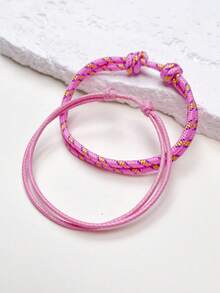 2 Stücke bunte Nylonseil gewachste Faden Armbänder, modisch verstellbar peruanisch geknüpftes gewebtes Armband für Alltag & Feiertage