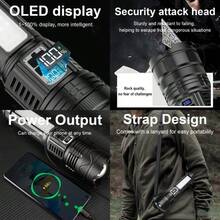 1000000LM Most Powerful LED Flashlight Rechargeable Type-C Flashlight Long Range 6000M Tactical Torch Light For Fishing Hunting - 1500W - A - View 7