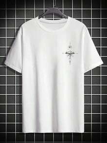 Manfinity Men's Printed Drop Shoulder T-Shirt - White - View 3
