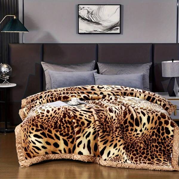 1 pezzo Coperta in pile coreana a doppia faccia - Raschel a doppio strato spesso con motivo floreale, super morbida, lavabile in lavatrice, calda per l'inverno, biancheria da letto di lusso