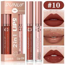 DUNUF Lip Gloss Lip Oil Set 2 Pieces Set Not Easy To Stick Cup Matte Lip Gloss Set Waterproof Long-Lasting Non-Fading Moisturizing - Multicolor - View 27