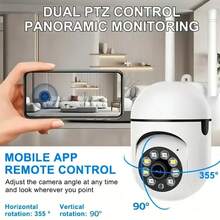 1 件/2 件 1080P WiFi 安全摄像头，支持全彩夜视、AI 人体检测、双向音频、360° 全景视图、USB 供电、广角镜头、无线家庭安全摄像头