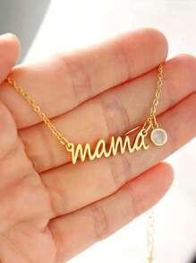 1pc Personalized Custom Necklace - Mom's Birthday Gift Golden Mom Bracelet With Birthstone Birthday Gift Women's Exquisite Birthstone Bracelet Jewelry Mom Gift Mother's Gift New Mom Gift