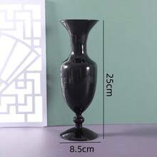 Lake Balaton 1pc Black Glass Vase, Suitable For Dried Flowers, Hydroponics, And Home Decor, Can Be Used As Tabletop Decoration,Halloween Decor, Fall Decor Room Decor Flower Vase - Black - View 16