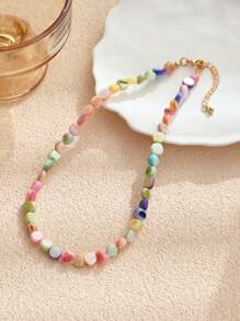 1/2/3/6/9pcs Multi-Color Natural Shell Asymmetrical Stone Sea Star Necklace Bracelet Set, Suitable For Women Spring/Summer Daily, Beach, Holiday & Casual Wear