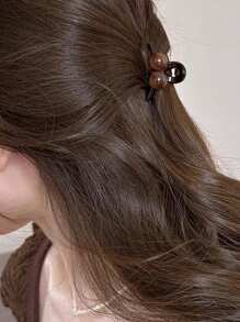 1/2/4pcs Amber Color Round Ball Medium Claw Clips Hair Claws Hair Accessories, Stylish Women Hair Clip