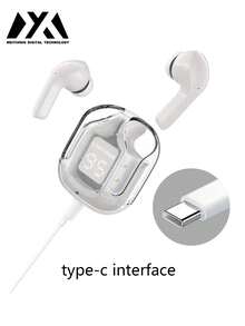 MEIYIXING 美逸星全新透明触屏真无线蓝牙耳机，超长续航，200mAh，低延迟，适用于运动、办公、游戏等场景。配备USB-C充电接口，这款无线耳机拥有5.3小时续航时间，便携性极佳。