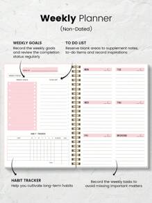 Trees Weekly Planner Notebook Undated Daily Schedule Agenda Spiral Goals Planner With Habit Tracker For Women Back To School